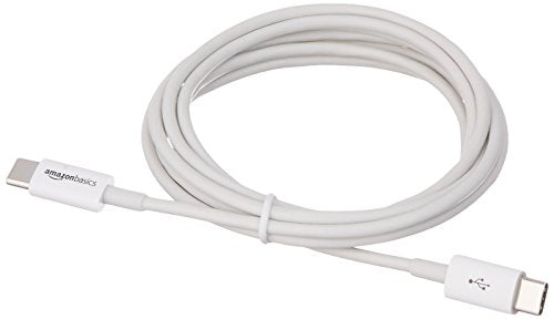 AmazonBasics Cable USB tipo C a USB tipo C - 6 pies (1.8 metros), color blanco